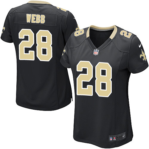 Women's Game B.W. Webb Nike Jersey Black Home - #28 NFL New Orleans Saints